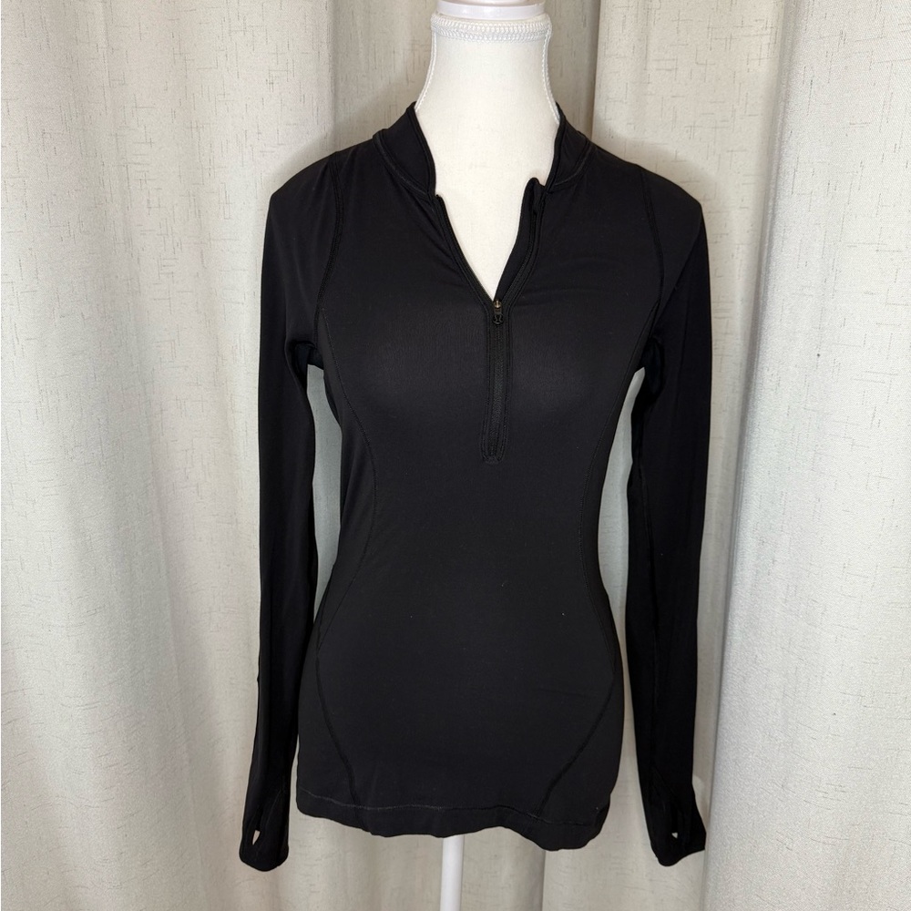 lululemon Black Rulu Women's Running Top Size 4 - Picture 2 of 5
